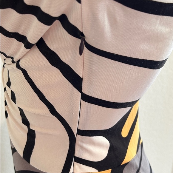 Issa London Multi-Color Print Gathered at Side 100% Silk Knit Dress - Picture 8 of 11